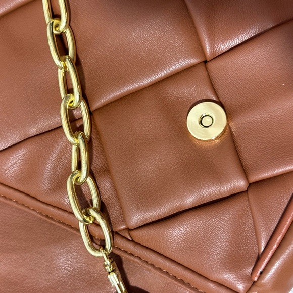 Jules Kae Lillian crossbody or clutch Purse, Butter soft Vegan leather camel - Picture 5 of 13